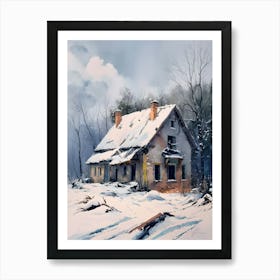 Old House In Winter Art Print