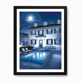 House At Night 1 Art Print