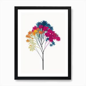 Umbrella Tree Floral Minimal Line Drawing 1 Flower Art Print