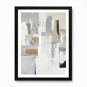 Beige Gray Modern Abstract 3 Art Print