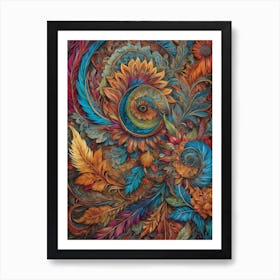 Colorful Floral Painting 2 Art Print