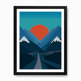 Kitzski Kitzbühel, Austria Modern Illustration Skiing Poster Art Print