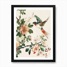 Bird Flowers Chinese Style 9 Art Print