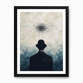 Man In Hat, Minimalism Art Print