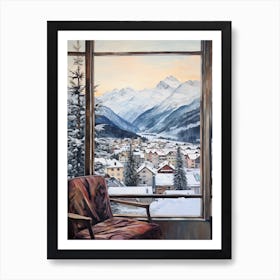 Winter Cityscape St Moritz 2 Art Print