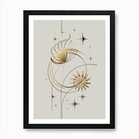 Gold Starry Night Art Print