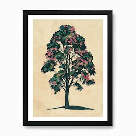 Linden Tree Colourful Illustration 2 Art Print