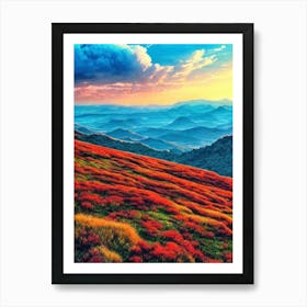 Sunset In The Mountains 11 Art Print