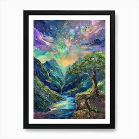Magical Mountains Painting Art Print