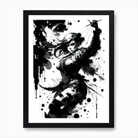 Black Splatter Art Print