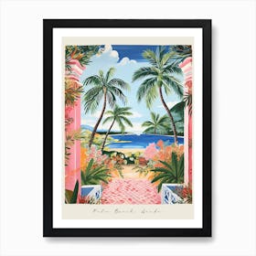 Poster Of Palm Beach, Aruba, Matisse And Rousseau Style 2 Art Print