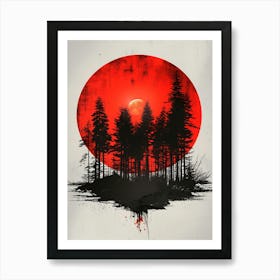 Red Sun Canvas Print Art Print