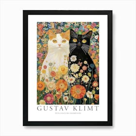 Gustav Klimt Print Cats Klimt Poster Klimt Exhibition Poster Cats Painting Flower Garden Flower Art Print