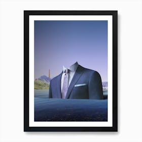 Atmosphere 61 · Der Mann auf der Fahrt ins blaue Art Print