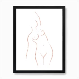 Pink Nude Female Line B Art Print