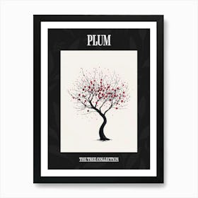 Plum Tree Pixel Illustration 4 Poster Art Print