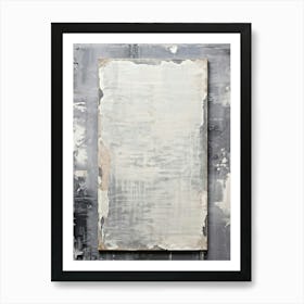 A Sheet Of Retro Style Old Fashioned Cardboard Textured Saturated In The Monochrome Grey Shades O (1) Art Print