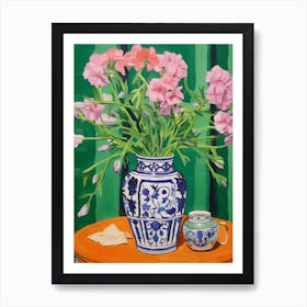 Flowers In A Vase Still Life Painting Phlox 3 Art Print