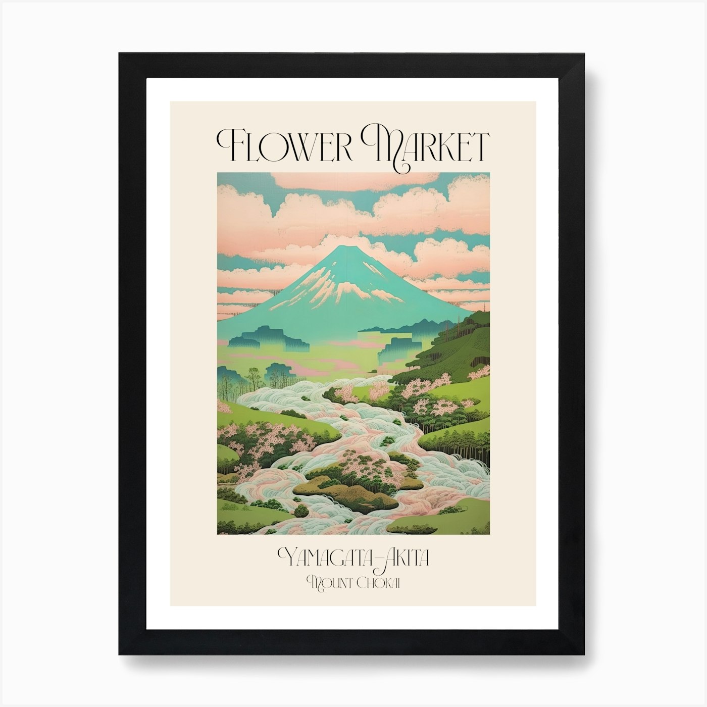 Yamagata, Retro Japanese Travel Poster Print