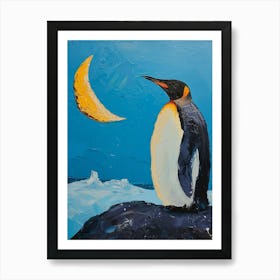 King Penguin Isabela Island Colour Block Painting 3 Art Print