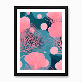 Corals in the Deep see Minimalistic vector art, Living room decor, 1284 Art Print