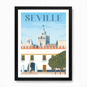 Sevilla Poster im Vintage-Stil für Wohnzimmer