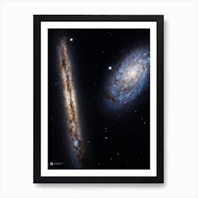 Galaxies NGC 4302 and NGC 4298 (2017) (NASA Hubble Space Telescope) — space poster, science poster, space photo Art Print