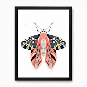 Colourful Insect Illustration Moth 45 Art Print