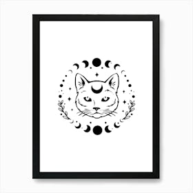 Moon Cat Art Print