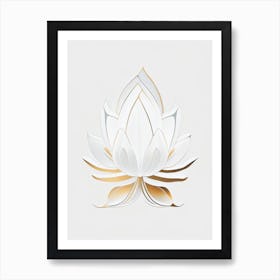 White Lotus Retro Minimal 1 Art Print