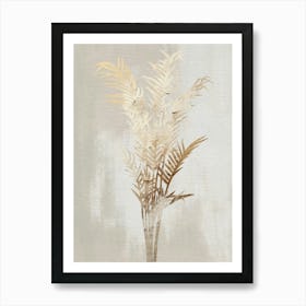 Gold and Beige Palm Tree Abstract Artwork Art Print