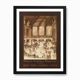 Grand Central Station Vintage Travel Poster Art Print