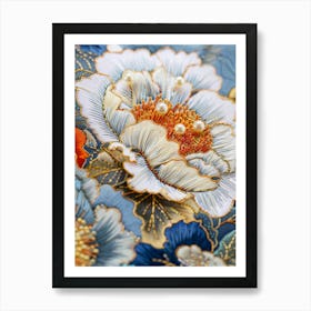 Embroidered Flowers 3 Art Print