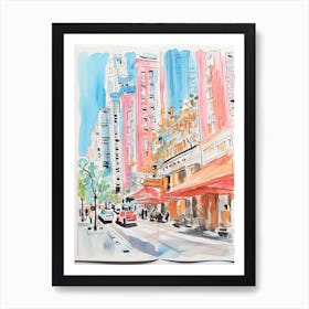 The Langham, Chicago   Chicago, Illinois  Resort Storybook Illustration 4 Art Print