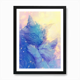 Two Cats Cuddling Art Print