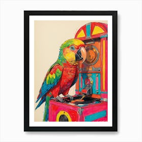 Parrot On A Jukebox Art Print