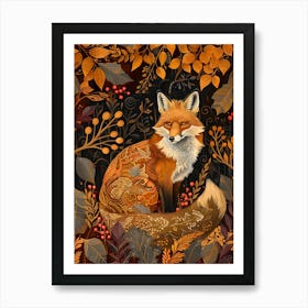 Solitary Fox In The Autumn 1 Art Print