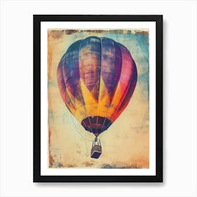 Hot Air Balloon Retro Photo Inspired 3 Art Print