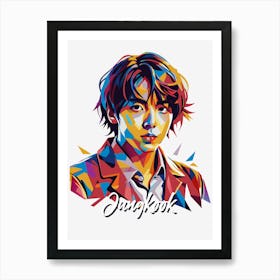 Jungkook Kpop 01 Portrait Music Icon Style WPAP Pop Art Art Print