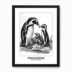 Penguin Feeding Their Chicks Poster 2 Art Print