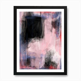 KENSINGTON - Bold Black, Blue, Pink Abstract  Art Print