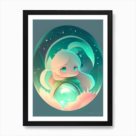 Aurora Kawaii Kids Space Poster