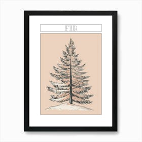 Fir Tree Minimalistic Drawing 4 Poster Art Print