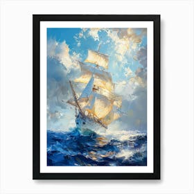 Sailing Ship In The Ocean Art Print