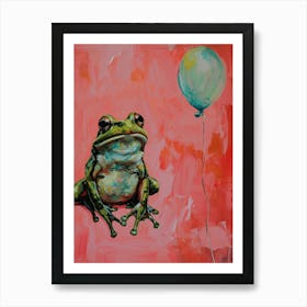 Cute Frog 2 With Balloon Art Print