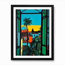 A Window View Of Havana In The Style Of Pop Art 1 Art Print