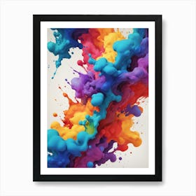 Abstract Colorful Paint Splash Art Print