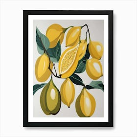 Lemons On A Branch 1 Art Print