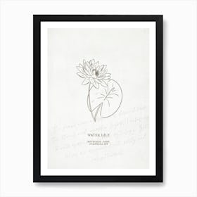 Water Lily Birth Flower | Antique Art Print