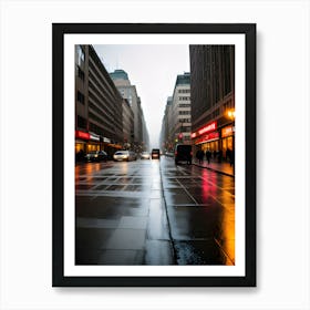 Wet City Street 1 Art Print